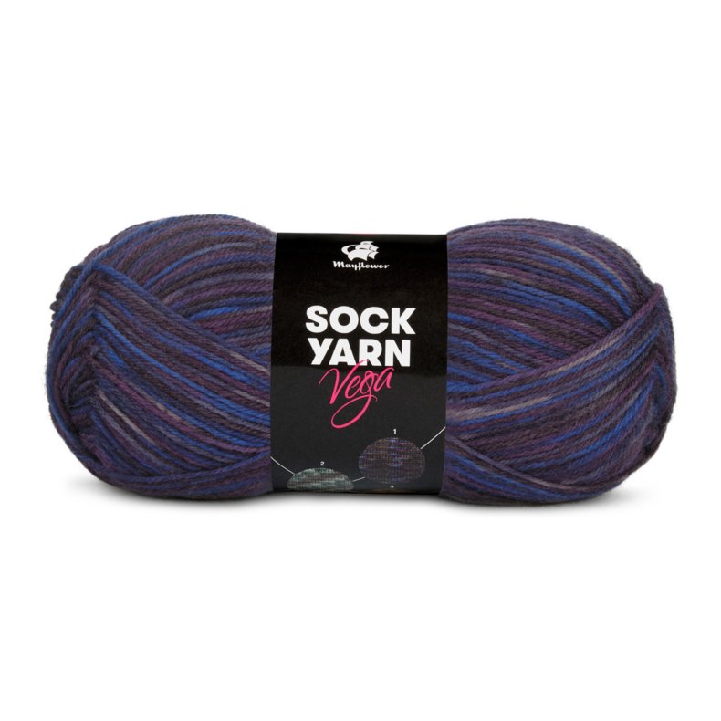 Sock VEGA 01 Kobolt/Lilla/Aubergine